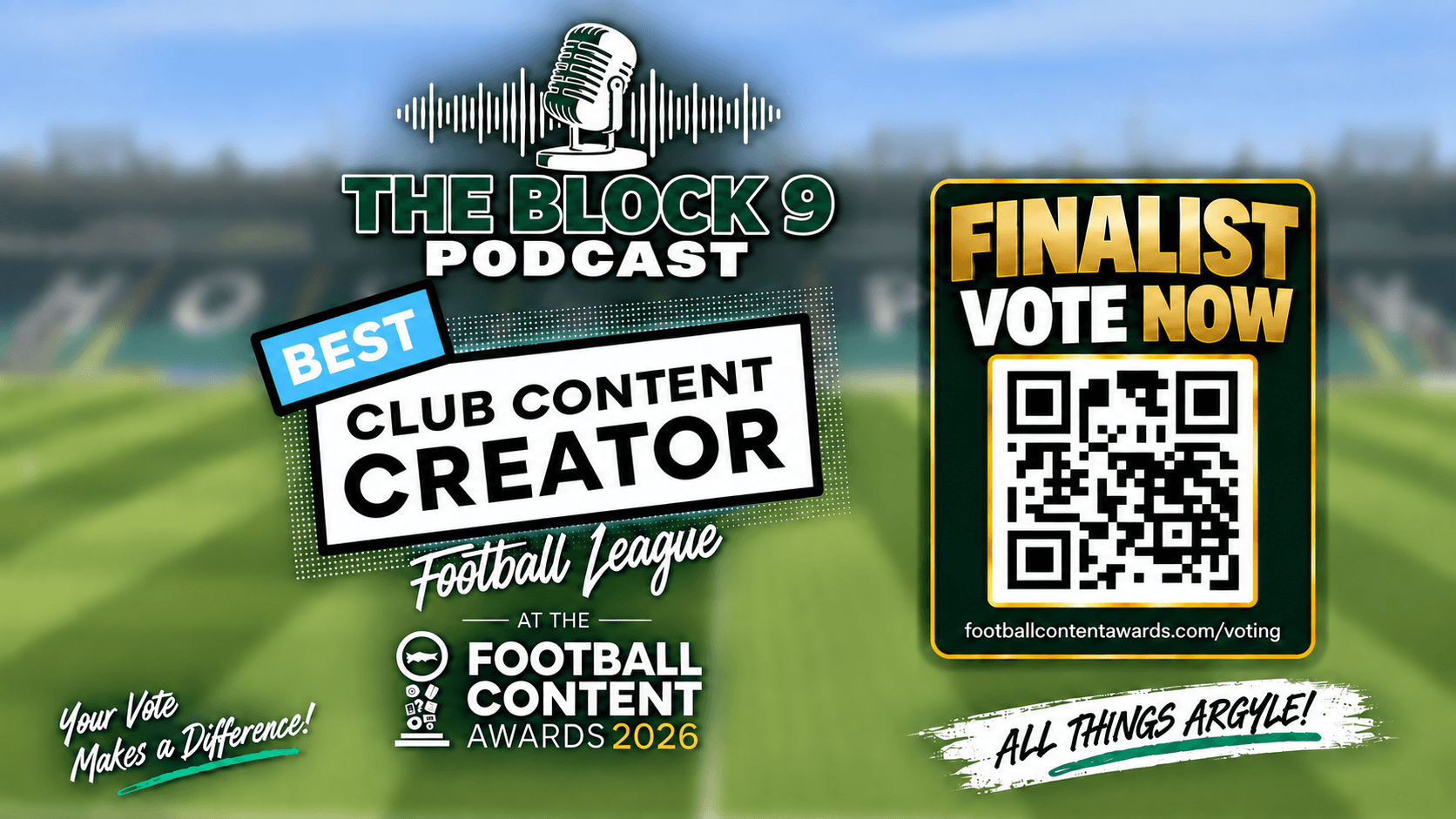 The Block 9 Podcast: Football Content Awards 2026 finalist for Best Club Content Creator – Football League.
